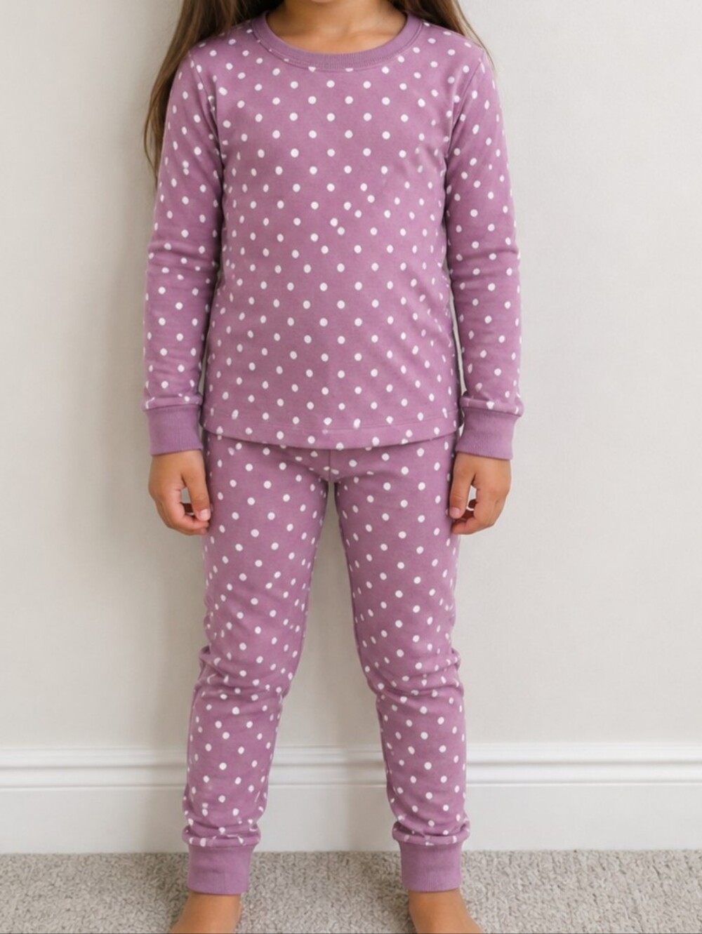 Old Navy Lavender Polka Dot Long Sleeve Pajama Set - 2T- 3T